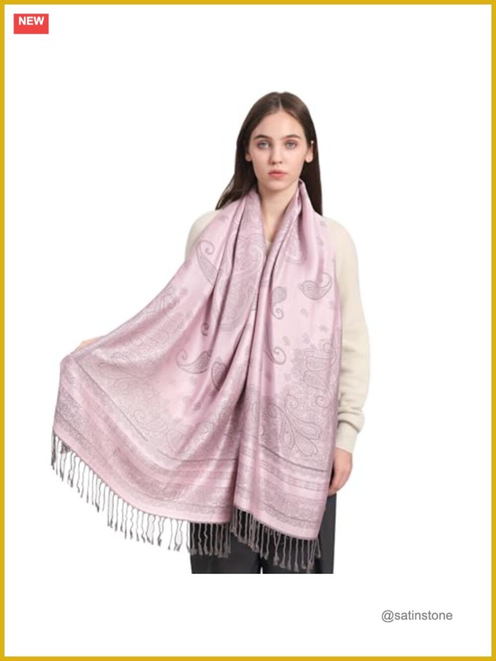 Soft Paisley Pashmina Shawl Wrap Scarf Fringe Lightweight 55% Viscose 45%